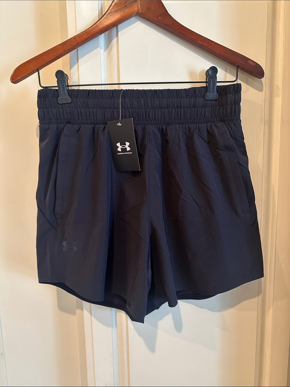 Under Armour Women's Black Elastic-Waist Athletic Shorts